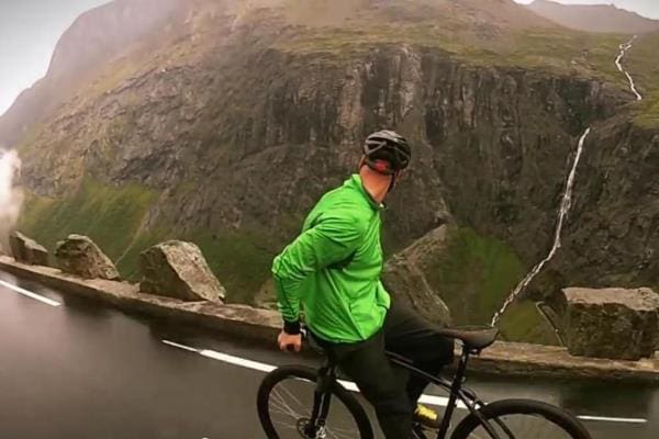 50 mph Bike Ride Down a Mountain, in The Rain, Backwards!